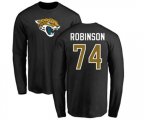 Jacksonville Jaguars #74 Cam Robinson Black Name & Number Logo Long Sleeve T-Shirt