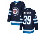 Winnipeg Jets #39 Tobias Enstrom Navy Blue Home Authentic Stitched NHL Jersey