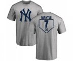 New York Yankees #7 Mickey Mantle Replica Navy Gray Alternate Baseball T-Shirt