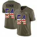 New York Giants #54 Olivier Vernon Limited Olive USA Flag 2017 Salute to Service NFL Jersey