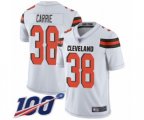 Cleveland Browns #38 T. J. Carrie White Vapor Untouchable Limited Player 100th Season Football Jersey