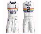 Denver Nuggets #2 Alex English Authentic White Basketball Suit Jersey - City Edition
