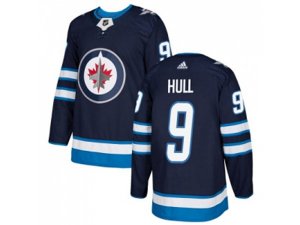 Winnipeg Jets #9 Bobby Hull Navy Blue Home Authentic Stitched NHL Jersey