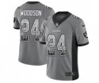 Oakland Raiders #24 Charles Woodson Limited Gray Rush Drift Fashion Football Jersey