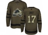 Colorado Avalanche #17 Tyson Jost Green Salute to Service Stitched NHL Jersey