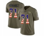 New York Giants #71 Will Hernandez Limited Olive USA Flag 2017 Salute to Service NFL Jersey