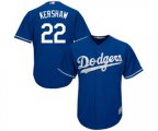 Los Angeles Dodgers #22 Clayton Kershaw Replica Royal Blue Alternate Cool Base Baseball Jersey