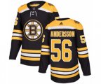 Adidas Boston Bruins #56 Axel Andersson Authentic Black Home NHL Jersey