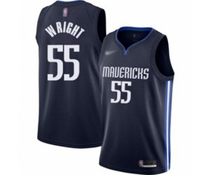 Dallas Mavericks #55 Delon Wright Authentic Navy Finished Basketball Jersey - Statement Edition