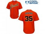 San Francisco Giants #35 Brandon Crawford Authentic Orange Alternate Cool Base MLB Jersey