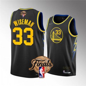Golden State Warriors #33 James Wiseman 2022 Black NBA Finals Stitched Jersey