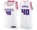 Women's Sacramento Kings #40 Harrison Barnes Swingman White Pink Fashion Basketball Jersey