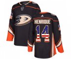 Anaheim Ducks #14 Adam Henrique Authentic Black USA Flag Fashion Hockey Jersey