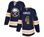 Adidas Buffalo Sabres #4 Josh Gorges Authentic Navy Blue Drift Fashion NHL Jersey