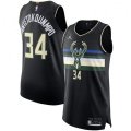Milwaukee Bucks #34 Giannis Antetokounmpo Jordan Brand Black 2020-21 Authentic Swingman Jersey