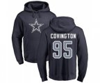 Dallas Cowboys #95 Christian Covington Navy Blue Name & Number Logo Pullover Hoodie