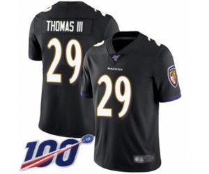Baltimore Ravens #29 Earl Thomas III Black Alternate Vapor Untouchable Limited Player 100th Season Football Jersey