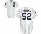 New York Yankees #52 C.C. Sabathia Replica White GMS The Boss Baseball Jersey