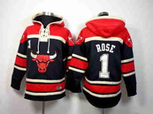 nba chicago bulls #1 rose red-black[pullover hooded sweatshirt]