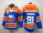 New York Islanders #91 tavares blue-orange[pullover hooded sweatshirt]