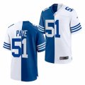 Indianapolis Colts #51 Kwity Paye Nike Royal White Split Two Tone Jersey