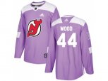 New Jersey Devils #44 Miles Wood Purple Authentic Fights Cancer Stitched NHL Jersey