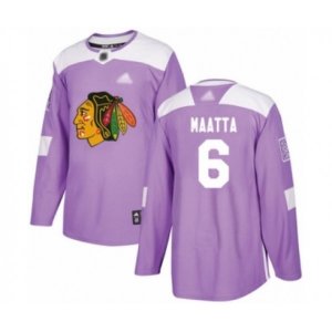 Chicago Blackhawks #6 Olli Maatta Authentic Purple Fights Cancer Practice Hockey Jersey