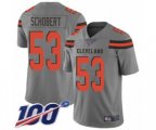 Cleveland Browns #53 Joe Schobert Limited Gray Inverted Legend 100th Season Football Jersey