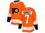 Adidas Philadelphia Flyers #7 Bill Barber Orange Home Authentic Stitched NHL Jersey