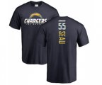 Los Angeles Chargers #55 Junior Seau Navy Blue Backer T-Shirt