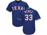 Texas Rangers #33 Martin Perez Authentic Royal Blue Team Logo Fashion Cool Base MLB Jersey