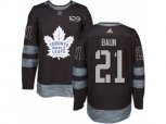 Toronto Maple Leafs #21 Bobby Baun Authentic Black 1917-2017 100th Anniversary NHL Jersey