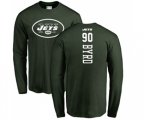 New York Jets #90 Dennis Byrd Green Backer Long Sleeve T-Shirt
