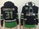 Seattle Seahawks #31 Kam Chancellor Navy Blue Green Name & Number Pullover NFL Hoodie