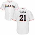 Miami Marlins #21 Christian Yelich Replica White Home Cool Base MLB Jersey