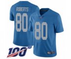 Detroit Lions #80 Michael Roberts Blue Alternate Vapor Untouchable Limited Player 100th Season Football Jersey