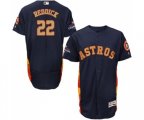 Houston Astros #22 Josh Reddick Navy Blue Alternate 2018 Gold Program Flex Base Authentic Collection Baseball Jersey