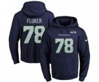 Seattle Seahawks #78 D.J. Fluker Navy Blue Name & Number Pullover Hoodie