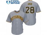 Pittsburgh Pirates #28 John Jaso Authentic Grey Road Cool Base MLB Jersey