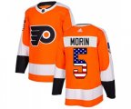 Adidas Philadelphia Flyers #5 Samuel Morin Authentic Orange USA Flag Fashion NHL Jersey