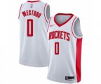 Houston Rockets #0 Russell Westbrook Authentic White Finished Basketball Jersey - Association Edition