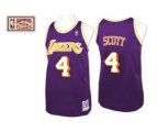 Los Angeles Lakers #4 Byron Scott Authentic Purple Throwback Basketball Jersey