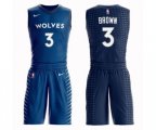 Minnesota Timberwolves #3 Anthony Brown Swingman Blue Basketball Suit Jersey