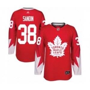 Toronto Maple Leafs #38 Rasmus Sandin Authentic Red Alternate Hockey Jersey