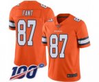 Denver Broncos #87 Noah Fant Limited Orange Rush Vapor Untouchable 100th Season Football Jersey