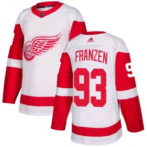 Detroit Red Wings #93 Johan Franzen Authentic White Away NHL Jersey