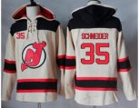 New Jersey Devils #35 Cory Schneider Cream Sawyer Hooded Sweatshirt Stitched NHL Jersey