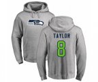 Seattle Seahawks #8 Jamar Taylor Ash Name & Number Logo Pullover Hoodie
