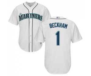 Seattle Mariners #1 Tim Beckham Replica White Home Cool Base Baseball Jersey