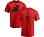 New Jersey Devils #49 Eric Tangradi Red One Color Backer T-Shirt